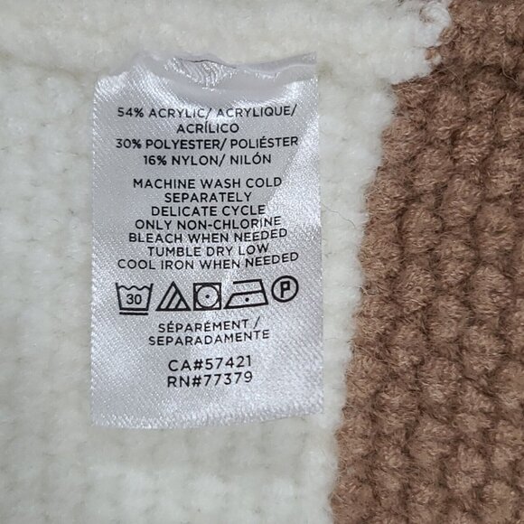 Ann Taylor Brown & White Striped Cardigan Sweater Women's Size Petite Medium - Picture 4 of 5